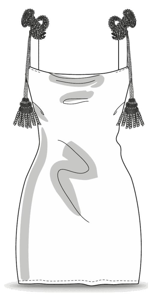 La Mini-Robe Eugénie, croquis technique de face